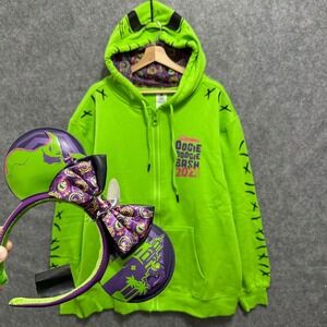 NEW Disney Oogie Boogie Bash Unisex XL Neon Hoodie W/ Ears 2025 Nightmare